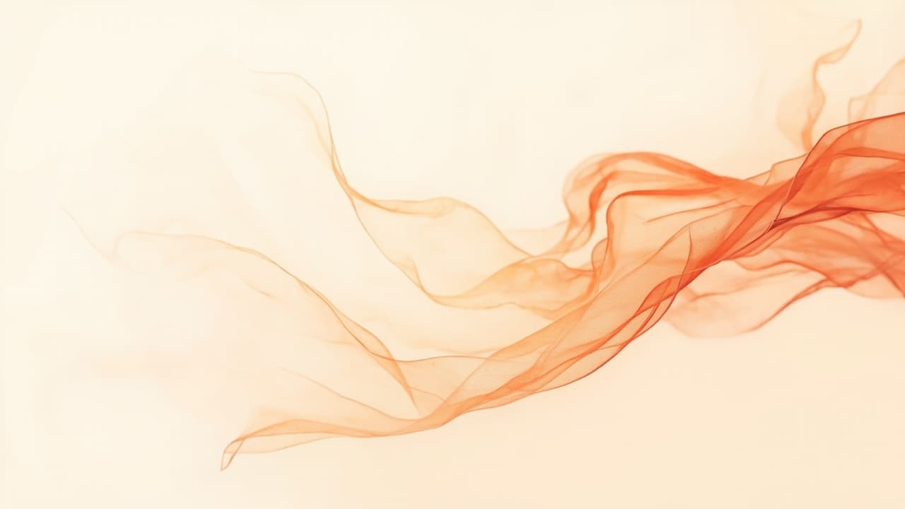 Abstract artwork of many amber ribbons of light drawing together into one broad current